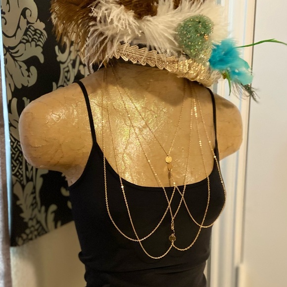 Gold Statement Body Chain Sexy Necklace - Picture 2 of 11